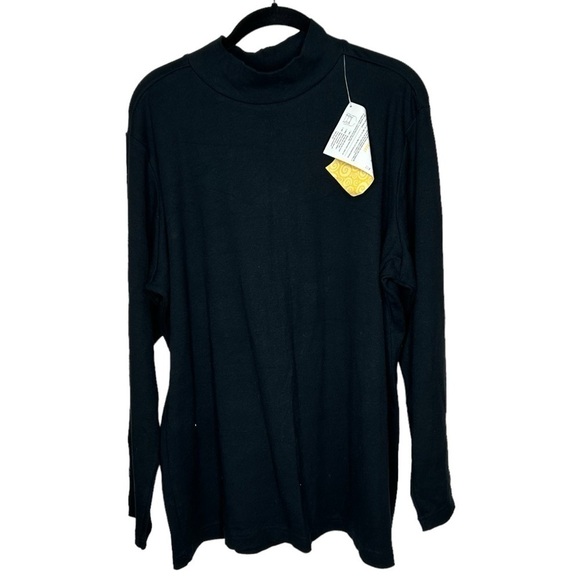 New Denim & Co Women’s Mock Neck Size 1X Black BNWT - Picture 1 of 3